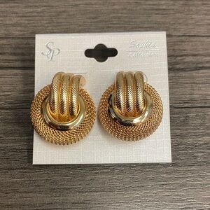 Sophia Collection Elegant Gold Mesh Earrings